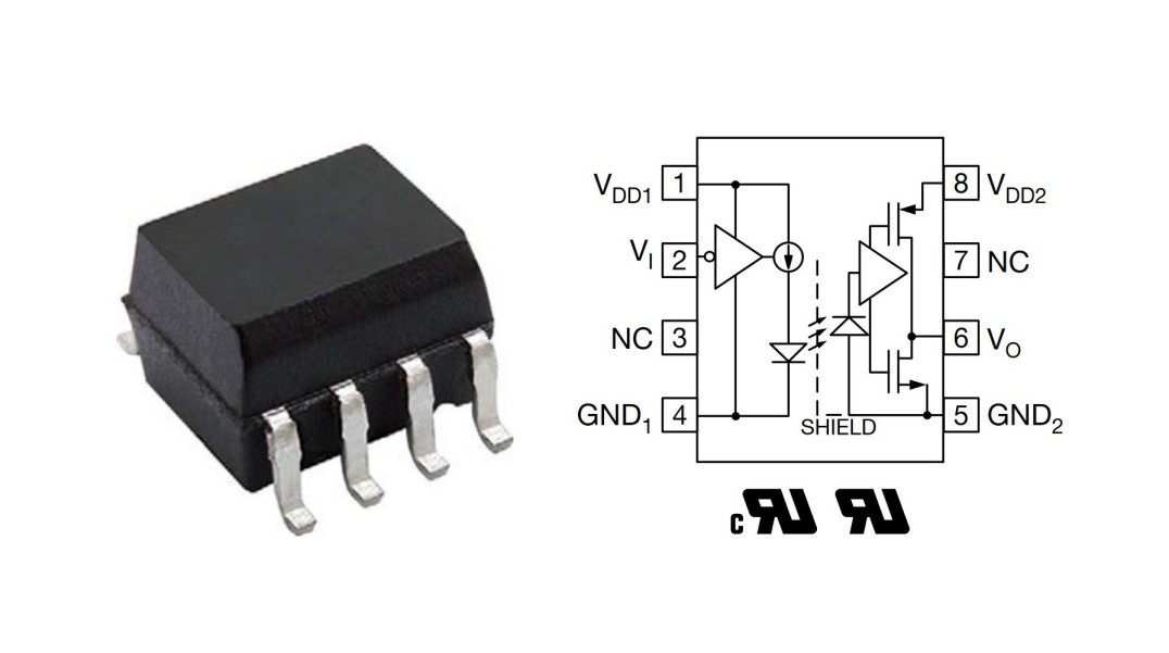 Sprzęgacz optyczny o przepustowości 25 MBd w obudowie SOIC-8