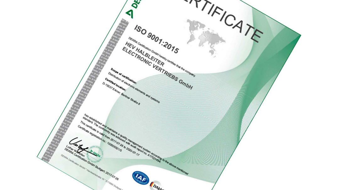 HEV ma ISO 9001:2015