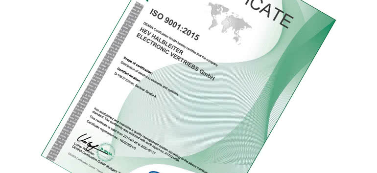 HEV ma ISO 9001:2015 