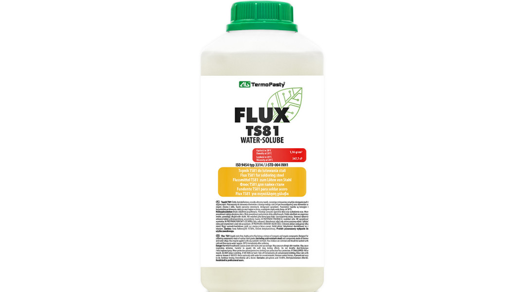 Bezkalafoniowy, wysoko aktywny topnik TS81 - do lutowania stali i stopów chromowo-niklowych