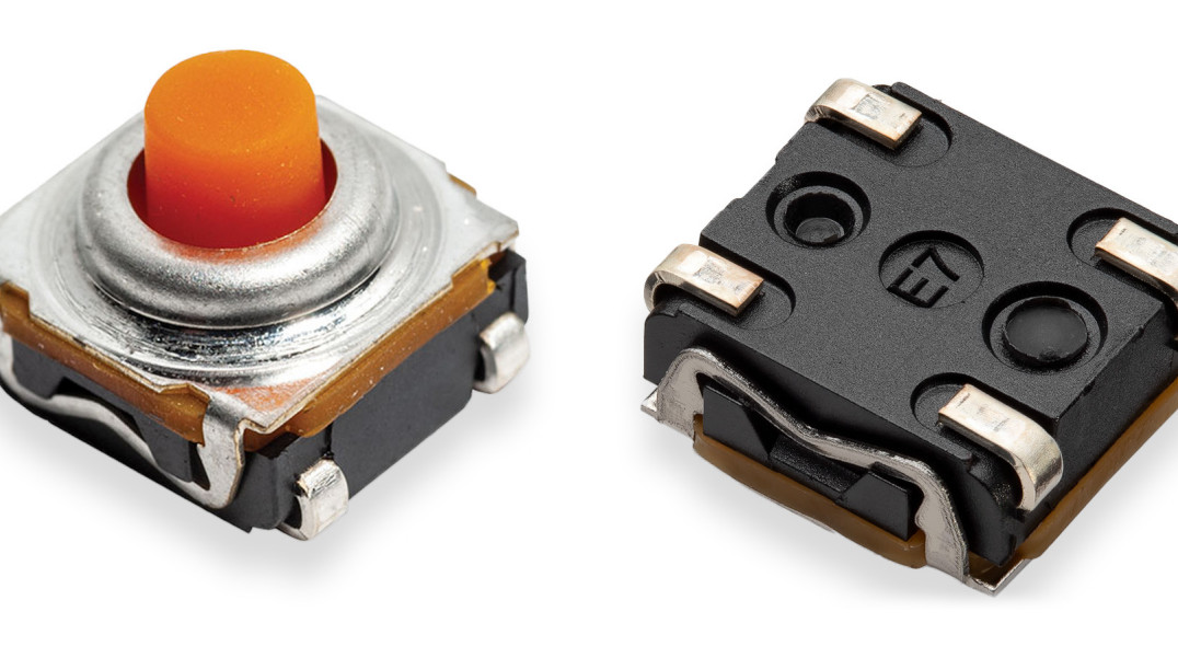 Przełączniki SMT 6,2 x 6,2 x 5,2 mm o konstrukcji umożliwiającej zalewanie żywicą