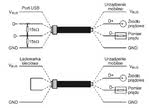 Rys. 3. Urządzenia podłączone do ładowarki USB są w stanie określić, wykorzystując linie danych (D+ oraz D–), z jakim typem urządzenia mają do czynienia: z ładowarką sieciową czy z komputerem. Odbywa się to poprzez badanie zwarcia na liniach D+ i D– występującego w przypadku ładowarek sieciowych