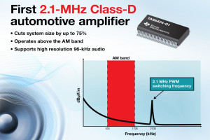 Pierwszy na rynku samochodowy wzmacniacz audio klasy D o częstotliwości pracy do 2,1 MHz