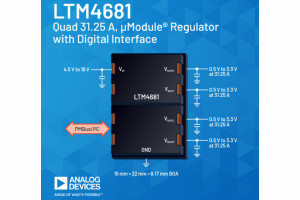 4-kanałowy regulator napięcia µModule o wydajności prądowej 125 A