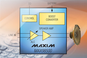 Wzmacniacz audio 2,2W klasy D z wbudowanym konwerterem DC-DC Boost