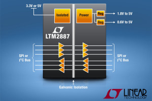6-kanałowy izolator sygnałów CMOS/I&sup2;C/SPI z wbudowanym izolowanym regulatorem napięcia 2 x 100 mA