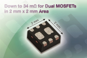 Podwójny 20-woltowy tranzystor n-MOS SiA936EDJ w obudowie o wymiarach 2 x 2 mm