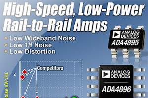 Najszybsze wzmacniacze operacyjne Rail-to-Rail o wejściowym napięciu szumów 1 nV/√Hz
