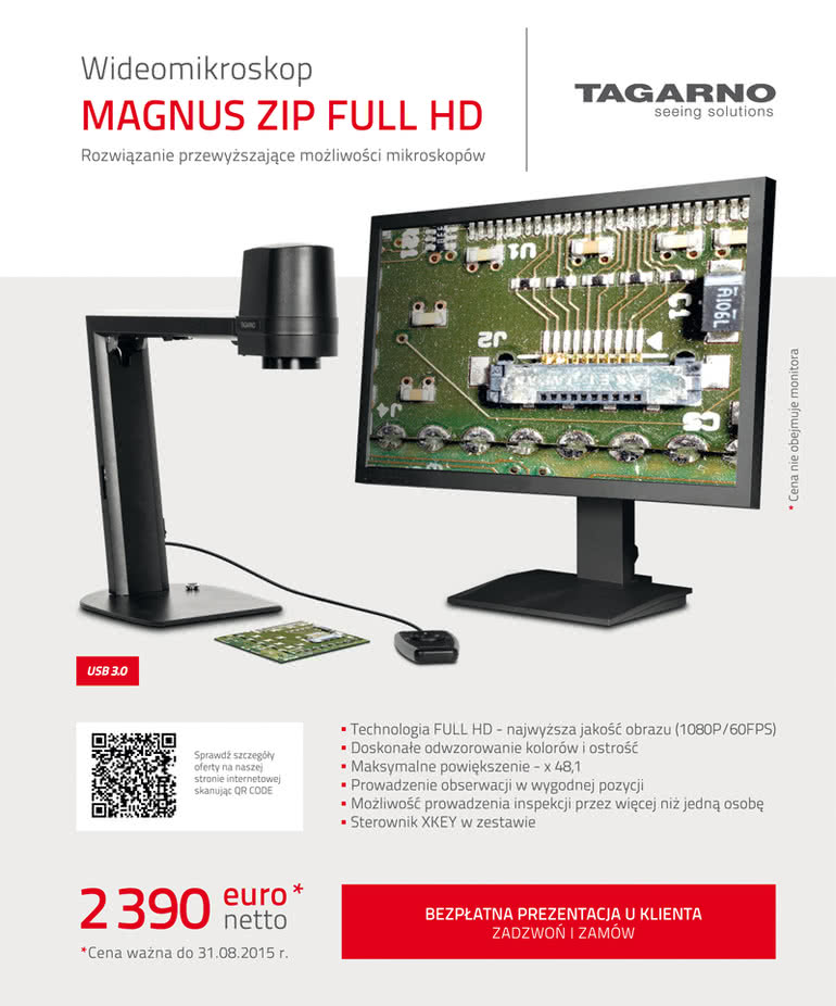 Wideomikroskop MAGNUS ZIP Full HD w specjalnej cenie 2390 Euro 