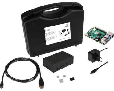 Zestaw rozszerzający do Raspberry Pi® 4 B 2 GB z obudową, zasilaczem, kablem HDMI i radiatorem Renkforce Advanced