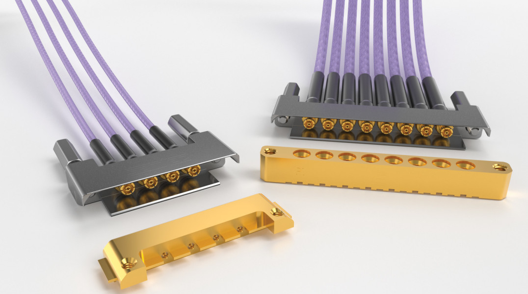 Wielokanałowe złącza SMPM na pasmo 65 GHz o dużej odporności na udary i wibracje