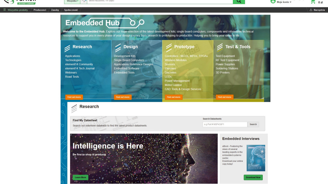 Farnell ogłasza powstanie serwisu Embedded Hub