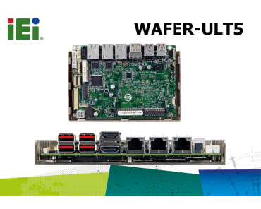 Komputer przemysłowy jednopłytkowy iEi WAFER-ULT5 z procesorem Intel 8 generacji dla aplikacji Smart Home czy Digital Signage