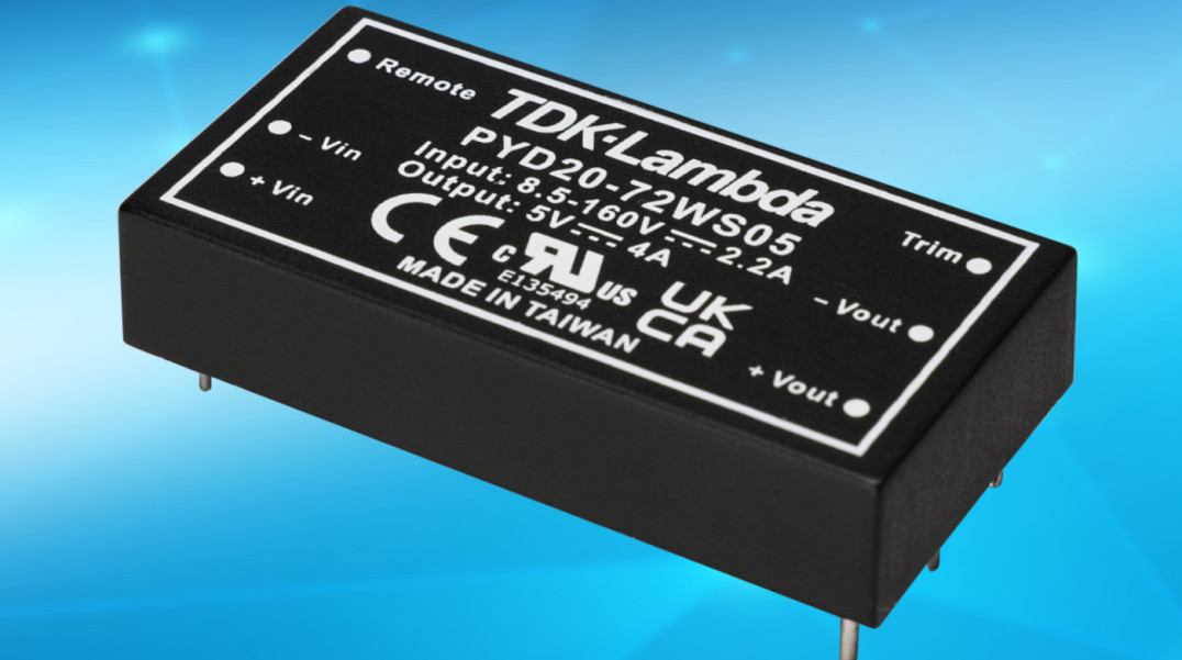 20-watowe konwertery DC-DC o ultraszerokim zakresie napięcia wejściowego od 8,5 do 160 VDC