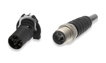 Gigabitowe złącza hybrydowe Single Pair Ethernet formatu M12 o dopuszczalnym prądzie 2 x 8 A