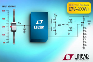 Sterownik diod LED o napięciu wejściowym 4...60 V z wewnętrznym kontrolerem DC-DC buck-boost