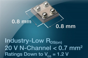 Miniaturowy MOSFET 20 V/2,9 A w obudowie o powierzchni 0,8 x 0,8 mm