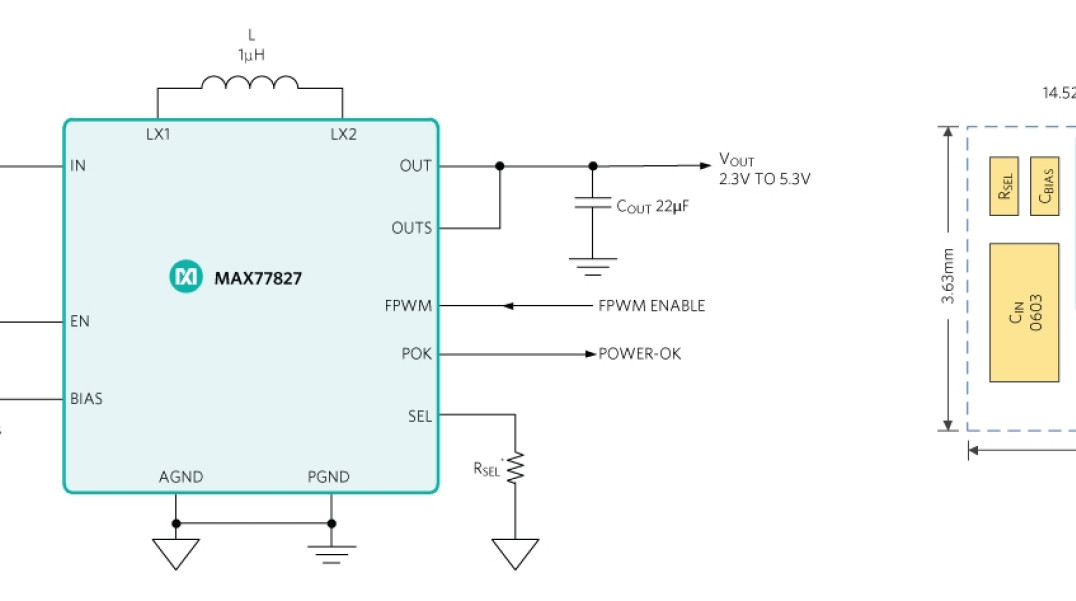 Konwerter DC-DC buck-boost o sprawności 96% i prądzie spoczynkowym 6 µA