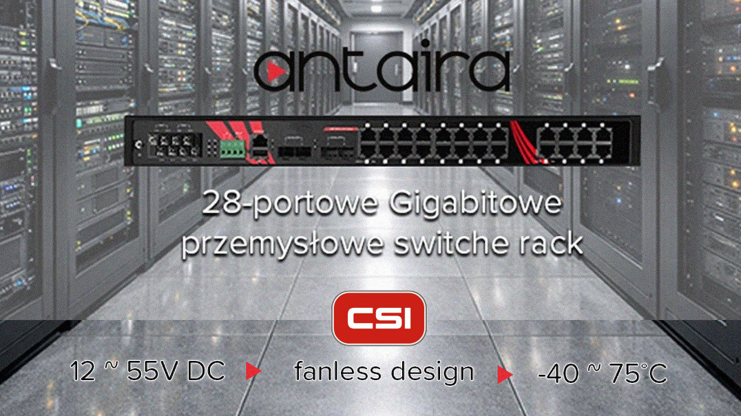 Nowe przemysłowe switche rack firmy Antaira do wymagających zastosowań