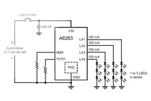 4-kanałowy liniowy regulator prądu do zasilania diod LED