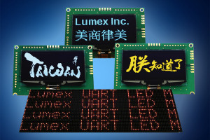 Moduły LED i OLED z interfejsem UART i wbudowanym zestawem fontów