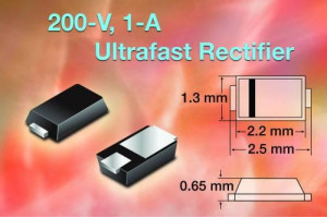 Ultraszybkie diody prostownicze 200V/1A w obudowach o grubości 0,65mm