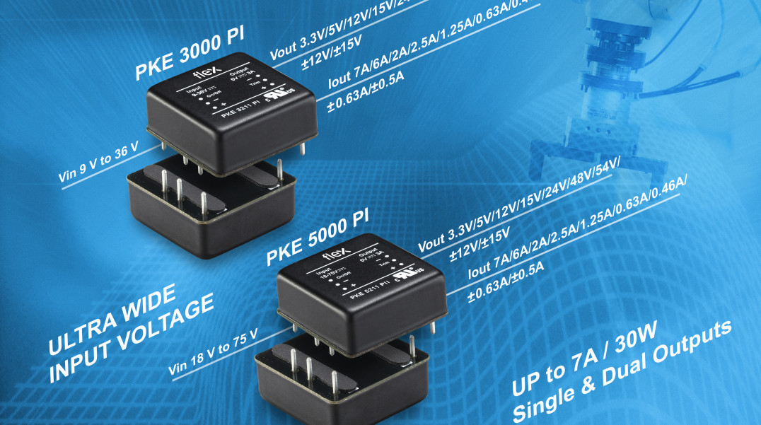 Przemysłowe konwertery DC-DC formatu 25,4 x 25,4 mm o mocy wyjściowej do 30 W