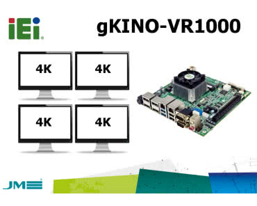 iEi gKINO-VR1000 – płyta główna z procesorem AMD Ryzen oraz możliwością podłączenia 4 wyświetlaczy wysokiej rozdzielczości