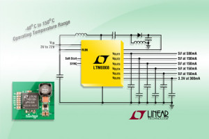 6-wyjściowy regulator DC-DC o gwarantowanym zakresie temperatur pracy od -40°C do +150°C