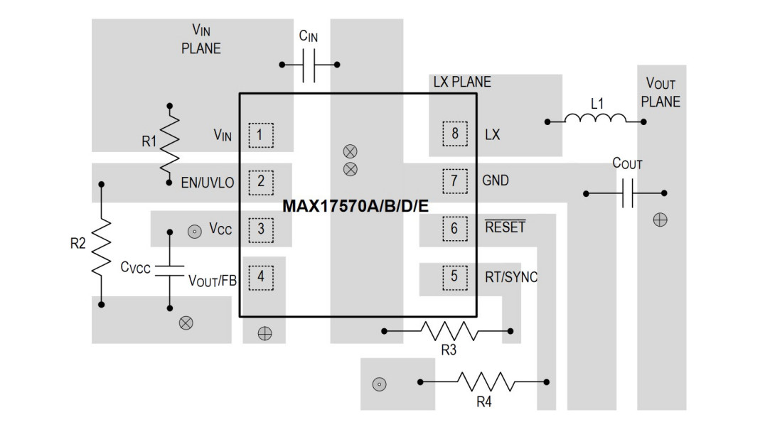 Konwerter DC-DC step-down o wymiarach 2 x 2 mm i zakresie napięcia wejściowego 4,5...60 V