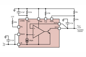 Niskoszumowy liniowy regulator napięcia z ujemnym napięciem wejściowym i wyjściowym