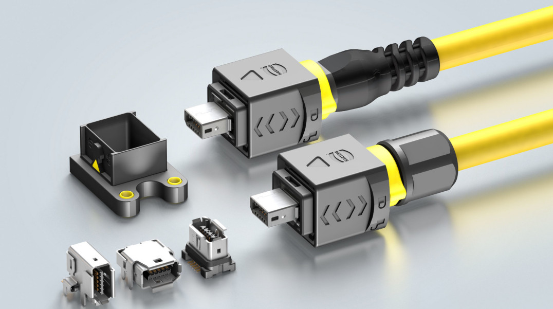 Ethernetowe złącza gigabitowe Mini PushPull ix Industrial do pracy w trudnych warunkach