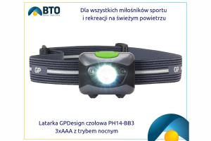 Latarka GPDesign czołowa PH14-BB3 3xAAA z trybem nocnym
