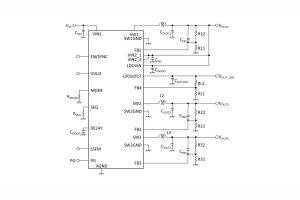4-kanałowy układ zarządzania zasilaniem z konwerterami DC-DC i regulatorem LDO