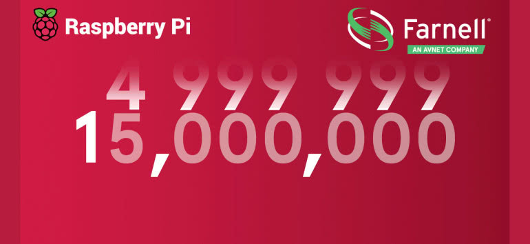 Sprzedaż komputerów Raspberry Pi w firmie Farnell przekroczyła 15 milionów sztuk 