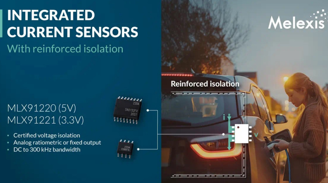 Czujniki prądowe MLX91220 i MLX91221 firmy Melexis w wersji ze wzmocnioną izolacją
