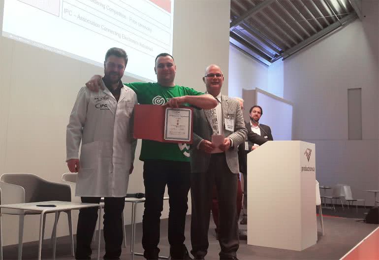 Grzegorz Szymańczuk Mistrzem Europy w lutowaniu - Productronica 2017