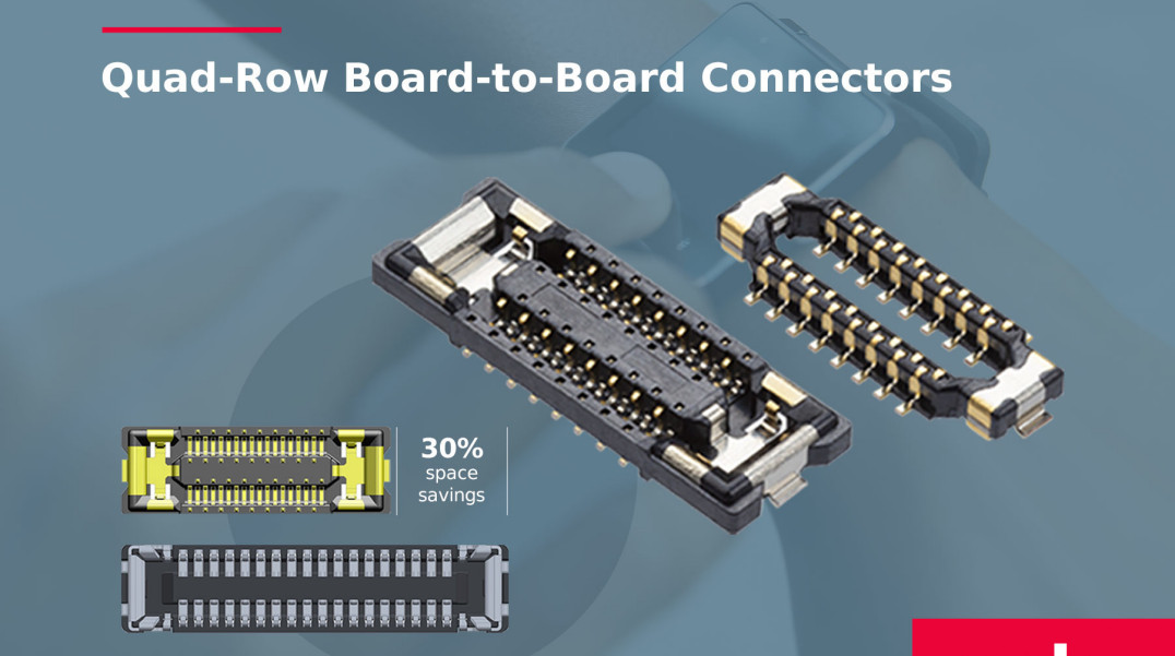 Najmniejsze na rynku 4-rzędowe złącza płytka-płytka do smartfonów i smartwatchy