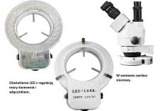 Profesjonalne oświetlenie pierścieniowe LED do mikroskopów. 