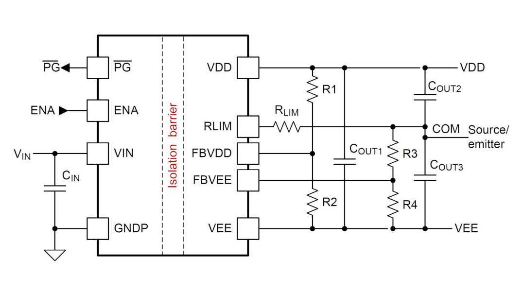 1,5-watowy konwerter DC-DC z barierą izolacyjną do >3 kV rms
