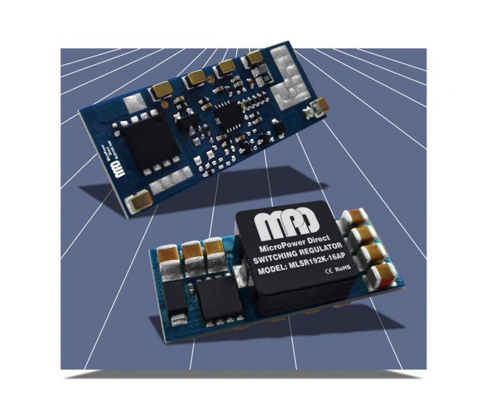 Impulsowy regulator napięcia o wydajności prądowej 16 A i wymiarach 33,0 x 13,5 x 8,3 mm