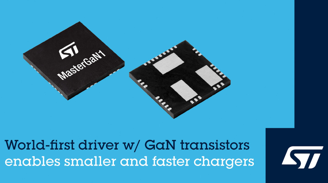 Podwójny tranzystor GaN HEMT w konfiguracji półmostkowej z wbudowanymi sterownikami bramek