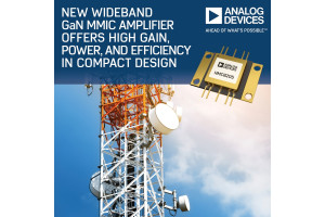 Wzmacniacz mocy GaAs o paśmie 300 MHz…6 GHz i mocy wyjściowej 35 W