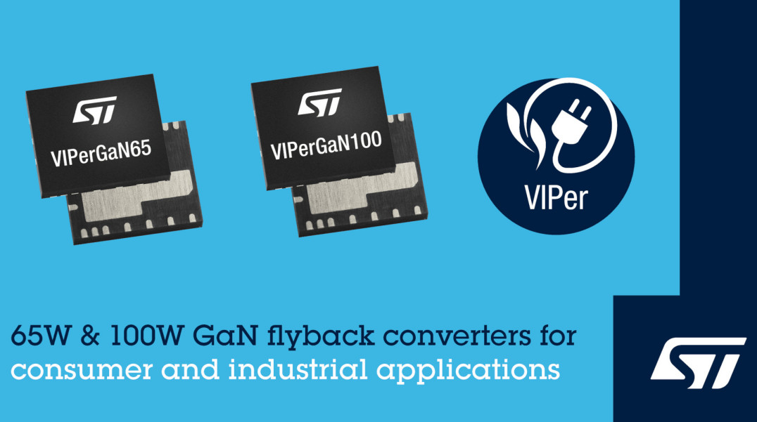 Konwerter DC-DC flyback VIPerGaN w nowych wersjach o mocy 65 W i 100 W