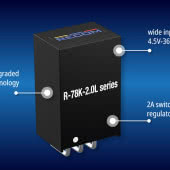 2-amperowy regulator napięcia Recom R-78K-2.0 w wersji do montażu poziomego