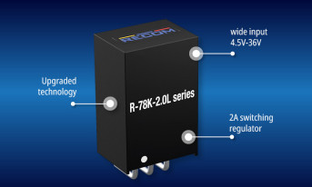 2-amperowy regulator napięcia Recom R-78K-2.0 w wersji do montażu poziomego