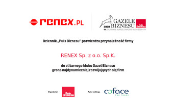 RENEX po raz drugi zdobywa tytuł Gazeli Biznesu