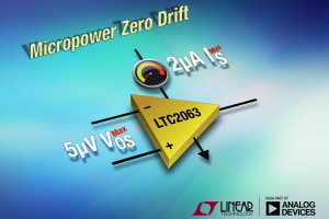 Wzmacniacz operacyjny zero-drift o poborze prądu 1,3 µA