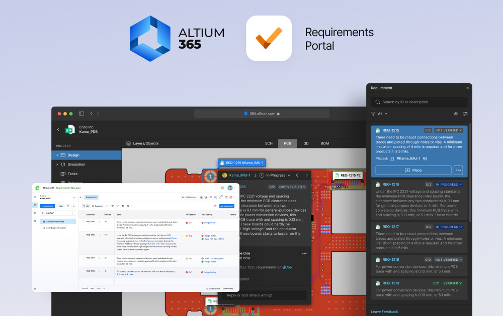 Aplikacja Requirements & Systems Portal dostępna na platformie Altium 365