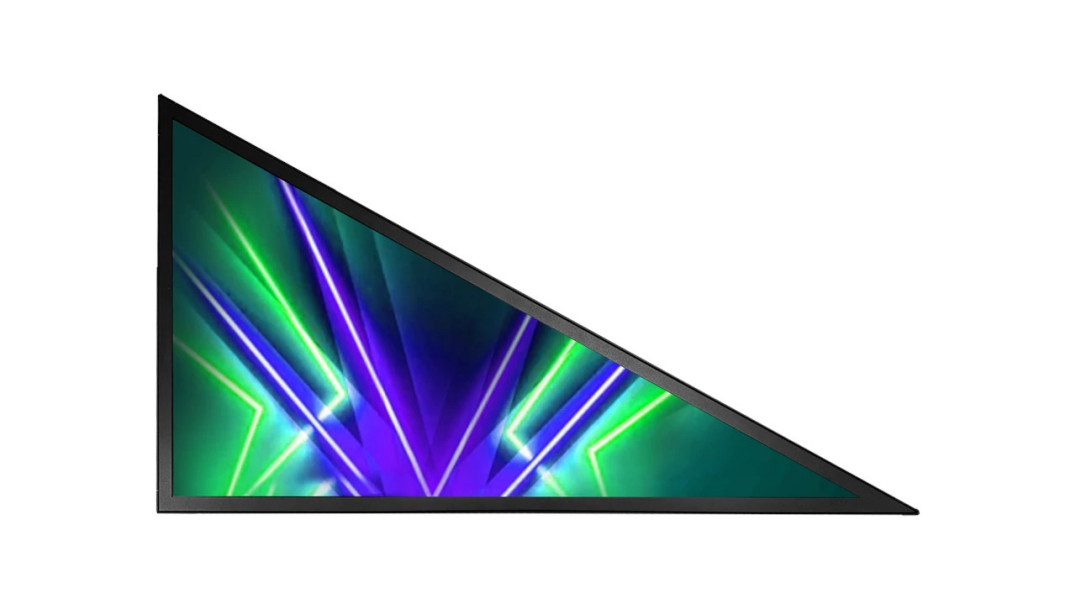 Trójkątny wyświetlacz LCD-TFT o rozdzielczości 1920 x 1080 i jasności 1000 cd/m²